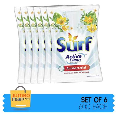 Surf Antibacterial Laundry Powder Detergent 60G Sachet.